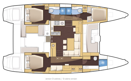 New Sail Catamaran for Sale 2014 Lagoon 450 Layout & Accommodations